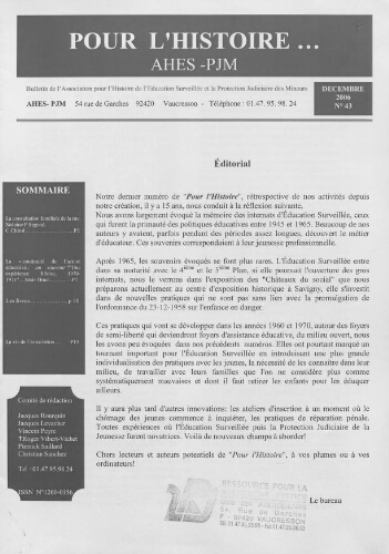 Pour l'histoire [Bulletin de liaison] - n°43 - Décembre 2006