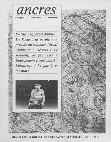 Ancres - n°9 - janvier 1987