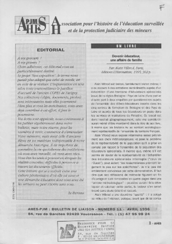 Pour l'histoire [Bulletin de liaison] - n°11 - Avril 1996