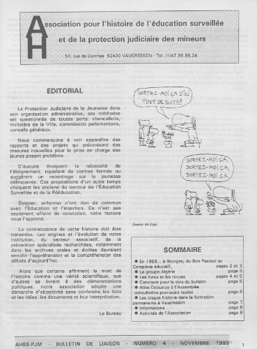 Pour l'histoire [Bulletin de liaison] - n°4 - Novembre 1993