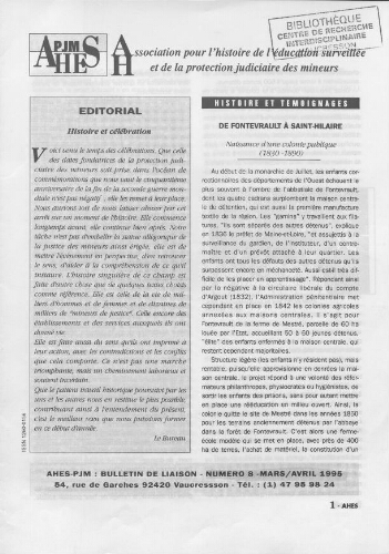 Pour l'histoire [Bulletin de liaison] - n°8 - Mars/Avril 1995