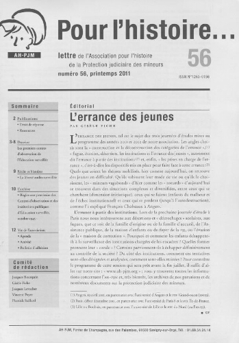 Pour l'histoire [Bulletin de liaison] - n°56 - Printemps 2011