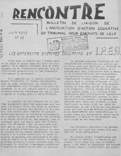 Rencontre - n°28 - juin 1961